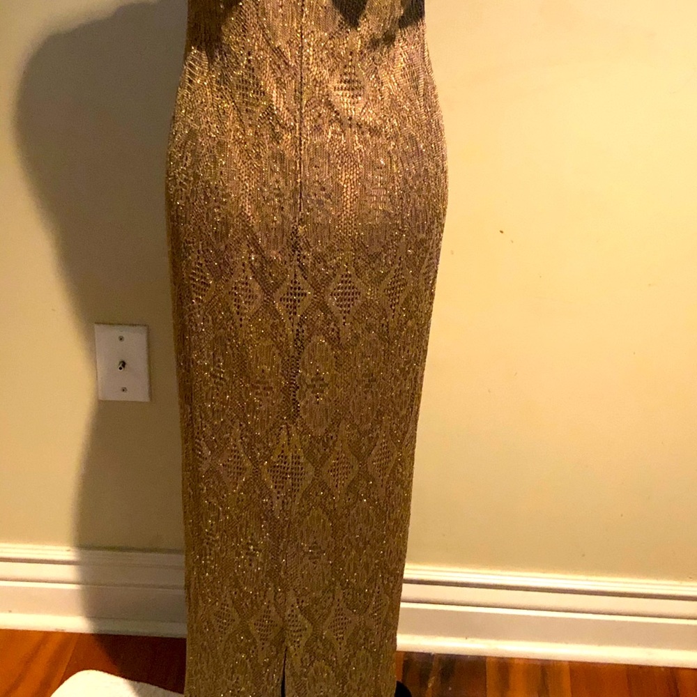 ONYX NITE 2pc, Gold Lace Metallic Dress